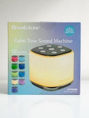 Brookstone Calm Tone Sound Machine Nightlight White Noise NWT